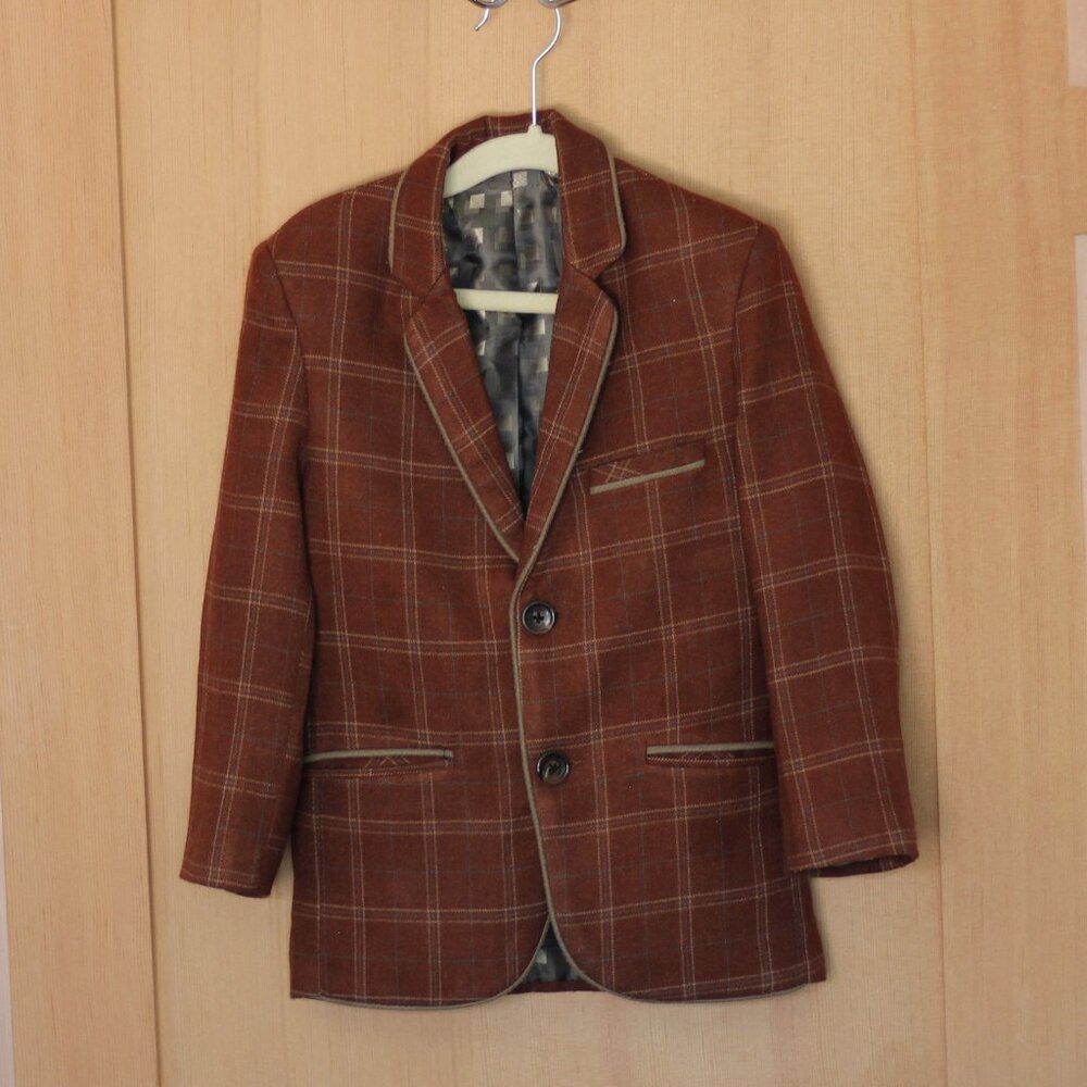 Wool Plaid Blazer (Possibly Faux Wool)
